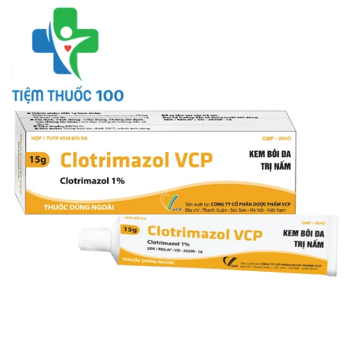 Clotrimazol VCP 15g - Thuốc điều trị nước ăn chân, nấm da hiệu quả