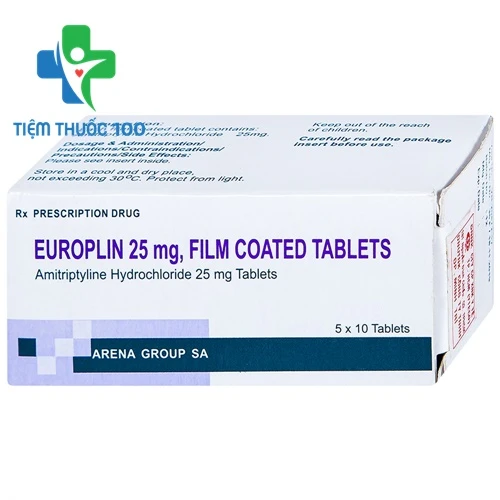 Europlin 25mg, Flim coated tablets - Thuốc điều trị bệnh trầm cảm của Romania