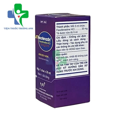 A.T Fexofenadin 30mg/5ml (lọ 30ml) - Thuốc điều trị và làm giảm kích ứng