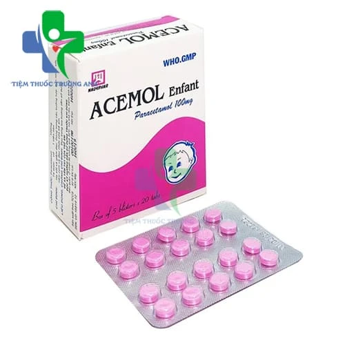 Acemol enfant 100mg Nadyphar - Thuốc giảm đau và hạ sốt