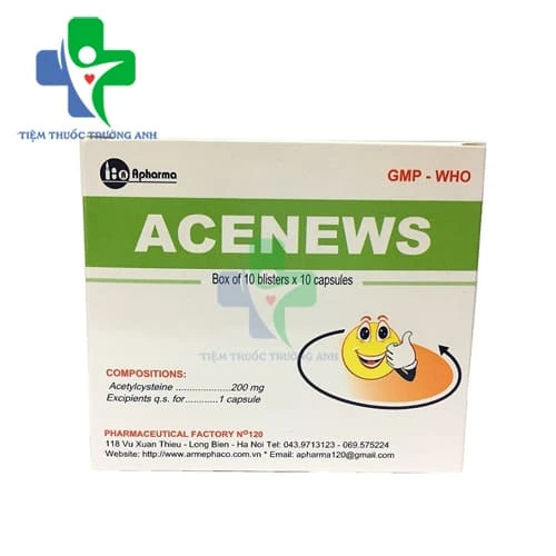 Acenews 200mg Armephaco - Thuốc điều trị các rối loạn về tiết dịch hô hấp