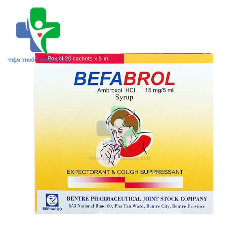 Befabrol 15mg/5ml Bepharco (gói) - Thuốc tiêu chất nhầy đường hô hấp