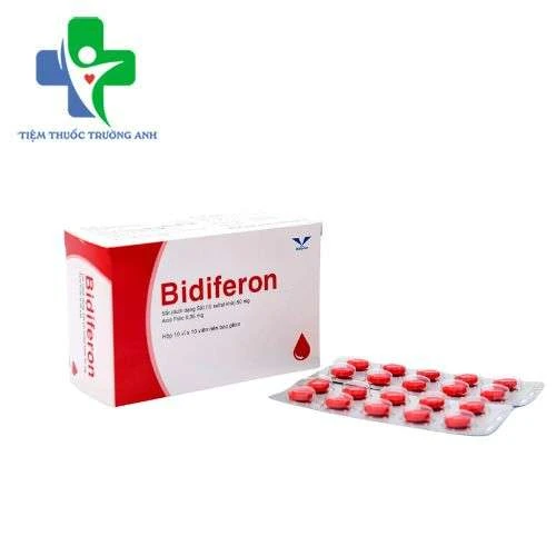 Bidiferon Bidiphar - Điều trị dự phòng thiếu sắt và acid folic