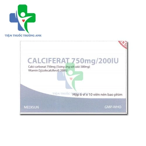 Calciferat 750mg/200IU - Ngăn chặn hoặc điều trị nồng độ canxi trong máu thấp
