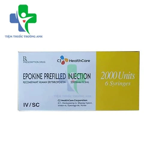 Epokine Prefilled Injection 2000Units/0.5ml - Thuốc dùng cho bệnh nhân thiếu máu trong quá trình điều trị