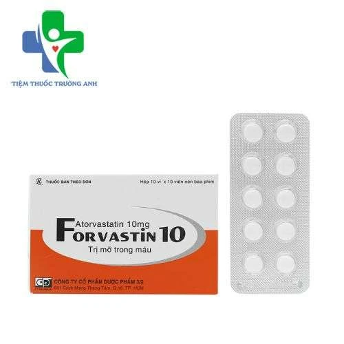 Forvastin 10 F.T Pharma - Cải thiện mức độ cholesterol toàn phần