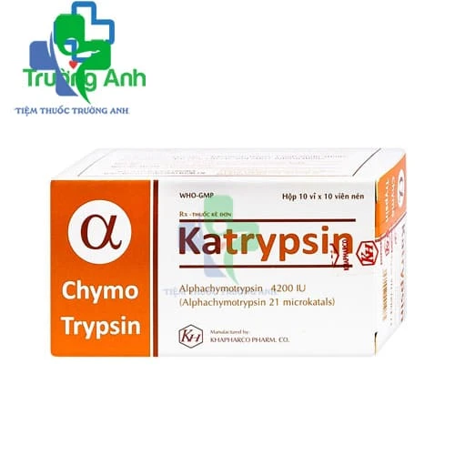 Katrypsin 4200IU Khapharco (100 viên) - Thuốc điều trị phù nề