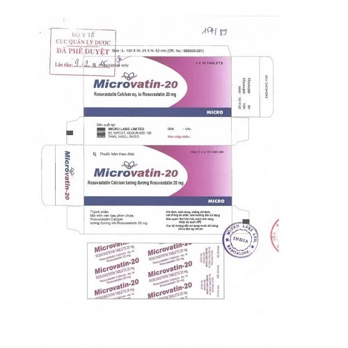 Microvatin 20 của Micro Labs Limited - Hỗ trợ điều trị tăng Cholesterol máu