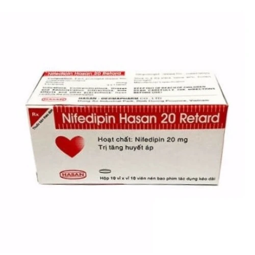 Nifedipin Hasan 20 Retard - Thuốc điều trị tăng huyết áp