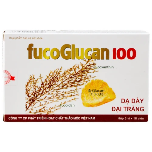Fucoglucan 100 (3vỉ x 10viên) - Hỗ trợ điều trị viêm loét dạ dày, đại tràng hiệu quả