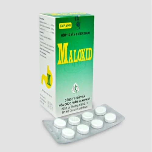 Thuốc nhai Maloxid (Hộp 10 vỉ x 8 viên)