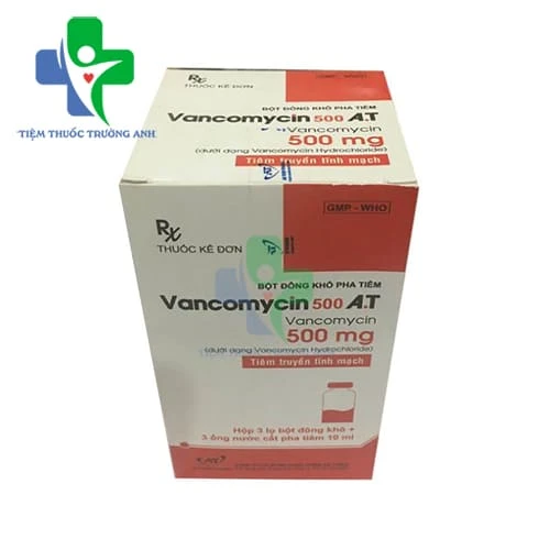 Vancomycin 500 A.T - Thuốc điều trị nhiễm trùng