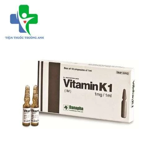 Vitamin K1 1mg/1ml Danapha - Dùng cho trẻ sinh non bị xuất huyết não 