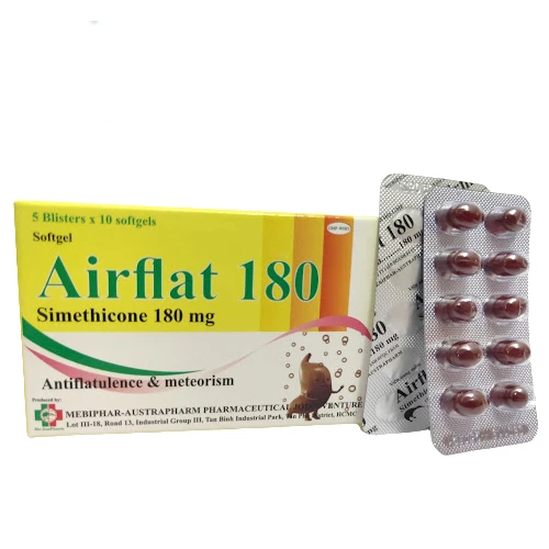 Airflat 180mg - Thuốc điều trị đầy hơi, chướng bụng hiệu quả