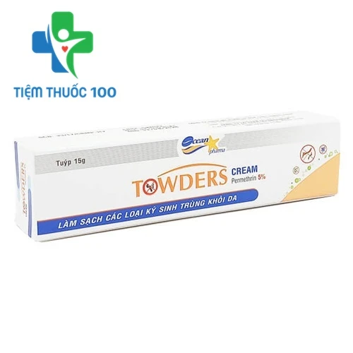 Towders Cream 15g - Thuốc điều trị chấy, rận, ghẻ, ký sinh trùng trên da
