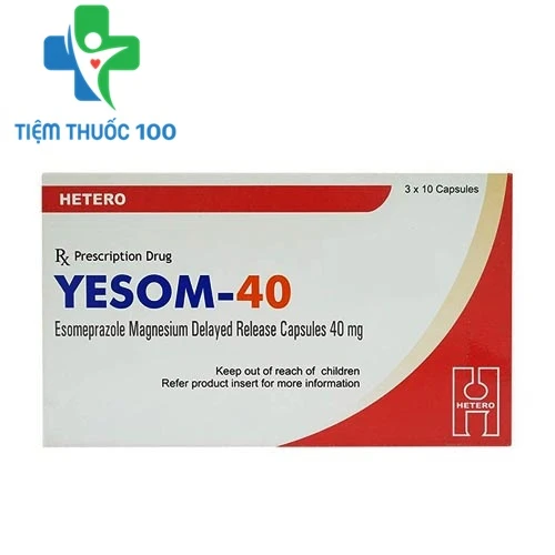 Yesom 40mg - Thuốc điều trị viêm loét dạ dày, tá tràng của Ấn Độ