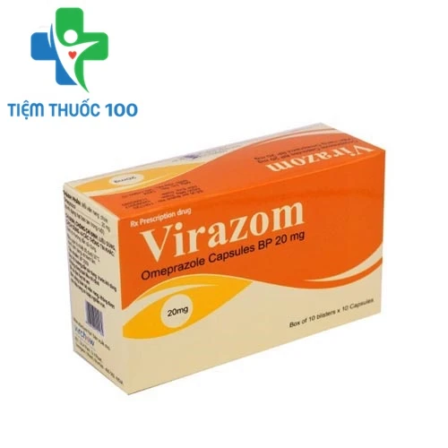 Virazom Cap.20mg - Thuốc điều trị viêm loét dạ dày, tá tràng của Ấn Độ