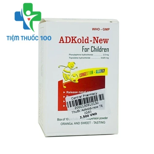Adkold-new for children Pharbaco - Thuốc điều trị bệnh lý đường hô hấp hiệu quả