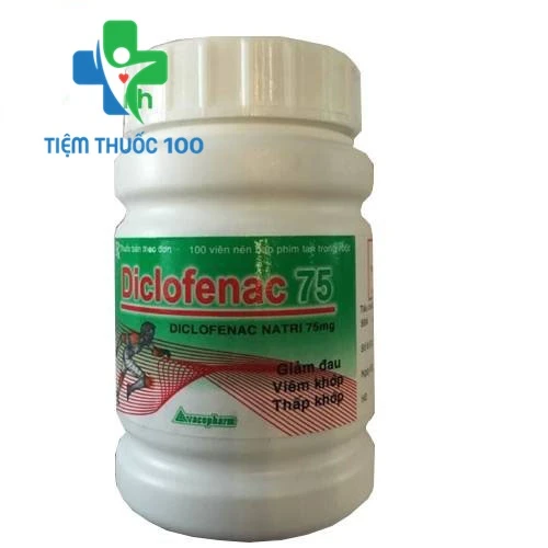 Diclofenac 75mg (lọ 100 viên) Vacopharm - Thuốc giảm đau viêm khớp, thấp khớp