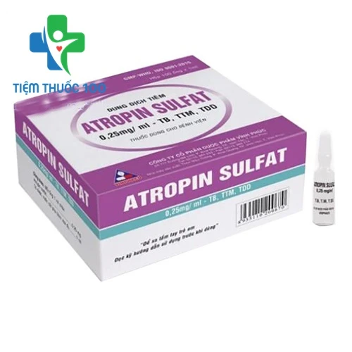 Atropin sulfat 0.25mg/1ml - Thuốc điều trị co thắt cơ trơn hệ tiêu hóa