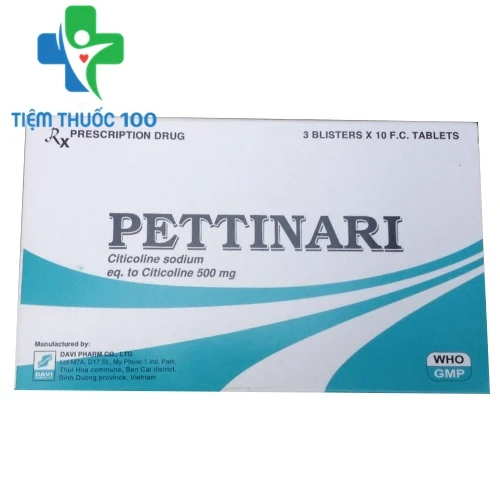 Pettinari 500mg - Thuốc trị tai biến mạch máu não, bệnh não cấp tính của Davipharm