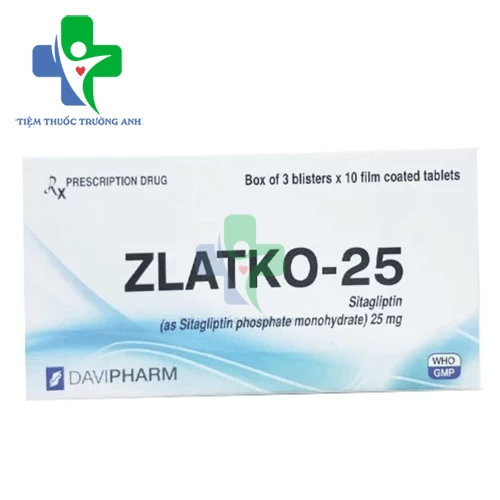 Zlatko 25mg Davipharm - Điều trị bệnh đái tháo đường tuýp 2