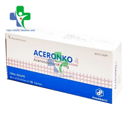 Aceronko 4 Pharbaco - Thuốc dự phòng biến chứng huyết khối