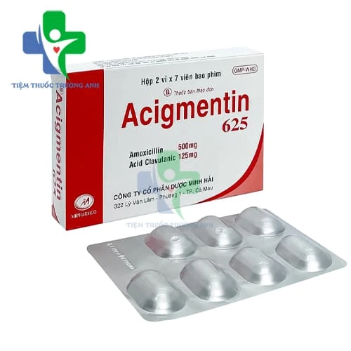 Acigmentin 625mg Mipharmco - Thuốc điều trị nhiễm khuẩn