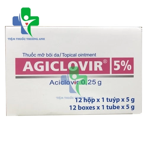 Agiclovir 5% Agimexpharm - Điều trị Herpes simplex trên da và niêm mạc (10 hộp)