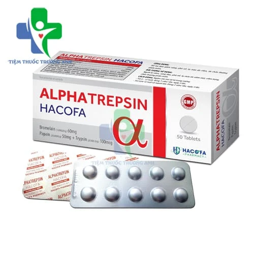 Alphatrepsin Hacofa - Hỗ trợ làm giảm sưng, phù nề, tụ máu