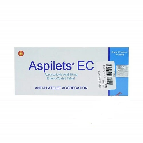 Aspilets EC 80mg - Thuốc phòng ngừa nhồi máu cơ tim, đột quỵ 