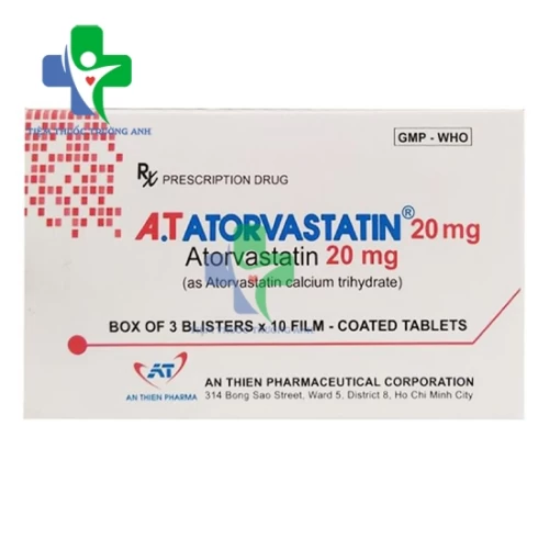 A.T Atorvastatin 20mg - Thuốc hạ mỡ máu hiệu quả