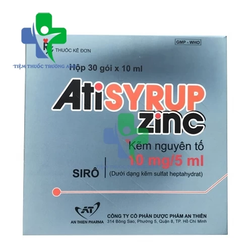 Atisyrup zinc - Thuốc bổ sung kẽm của An Thiên Pharma hiệu quả