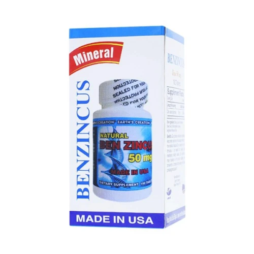 Viên uống bổ sung kẽm Natural Ben Zincus 50Mg 100 viên