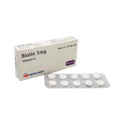 Biotin Tab.5mg Mediplantex - Thuốc điều trị viêm da hiệu quả