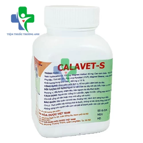 Calavet S - Hỗ trợ điều trị viêm loét dạ dày tá tràng của dược phẩm TW2
