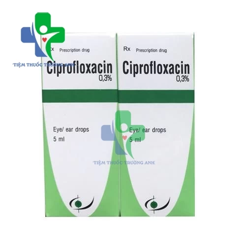 Ciprofloxacin 0,3% 5ml Bidiphar - Thuốc nhỏ điều trị viêm loét kết mạc (10 hộp)