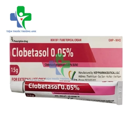 Clobetasol 0.05% 15g VCP - Thuốc điều trị các bệnh lý ngoài da hiệu quả (10 hộp)