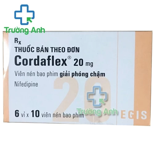 Cordaflex 20mg - Thuốc điều trị tăng huyết áp, đau thắt vùng ngực