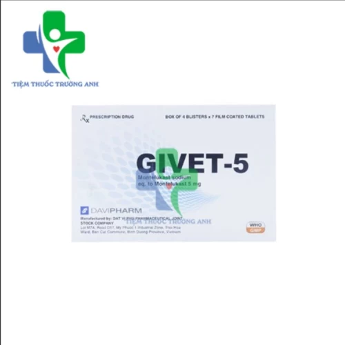 Givet 5mg Davipharm - Thuốc điều trị hen phế quản mãn tính