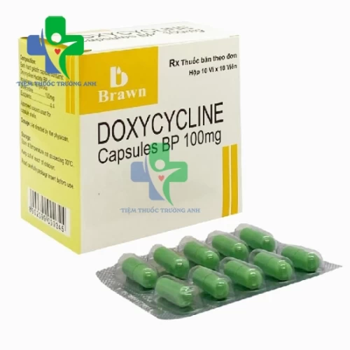 Doxycycline Capsules BP 100mg Brawn - Thuốc điều trị nhiễm khuẩn