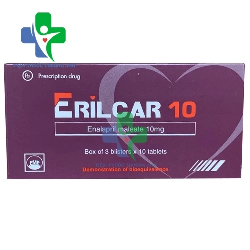 Erilcar 10 - Thuốc điều trị tăng huyết áp, suy tim xung huyết hiệu quả