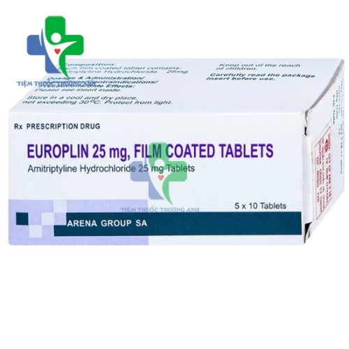 Europlin 25mg, Flim coated tablets - Thuốc điều trị bệnh trầm cảm của Romania