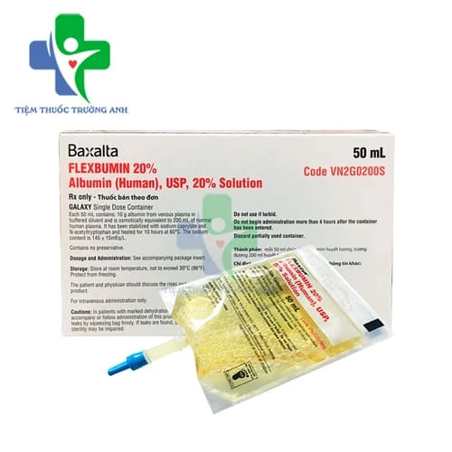 Flexbumin 20% Baxalta - Thuốc điều trị giảm khối lượng tuần hoàn