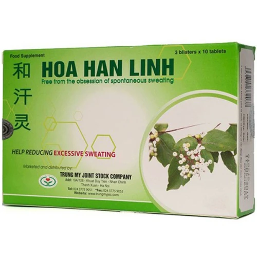 Viên Uống Giảm Chứng Mồ Hôi Nhiều Hòa Hãn Linh 30 Viên