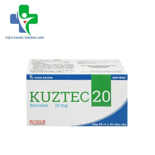 KUZTEC 20 Medisun - Giảm co thắt cơ và chuột rút trong các trường hợp được chỉ định