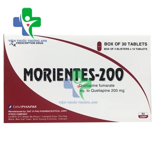 Morientes 200mg - Thuốc điều trị trầm cảm, tâm thần phân liệt của Davipharm