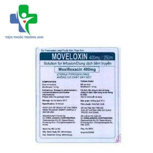 Moveloxin 400mg/250ml CJ Healthcare - Điều trị nhiễm khuẩn xoang cấp