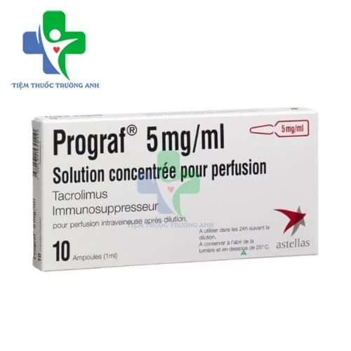 Prograf 5mg/ml Astellas - Thuốc phòng ngừa sự đào thải cơ quan ghép