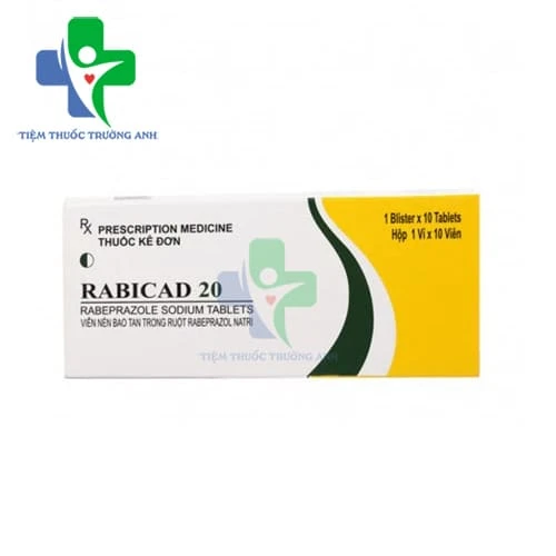 Rabicad 20 Cadila - Thuốc điều trị loét dạ dày, tá tràng